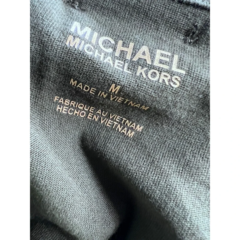 Michael Kors Womens‎ Olive Green Grommet Sleeve T-Shirt Size M Short Sleeve Top